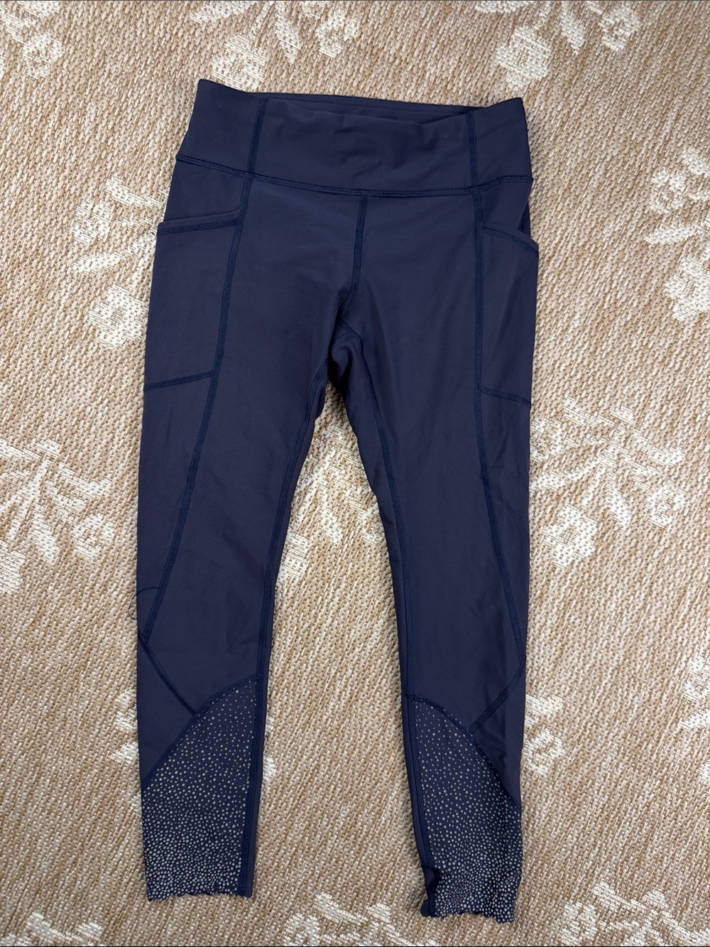 lululemon athletica Navy Leggings with Sparkle Hem